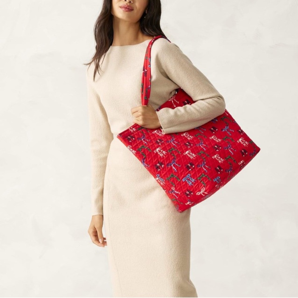 NWT Set Vera Bradley Green Teddy Bear Tote Bag. And mini crossbody bag. - Picture 7 of 11